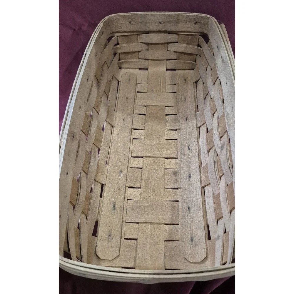 Vintage Longaberger Hostess Bread Basket Rectangular Wood Woven 13.5x8x4EUC